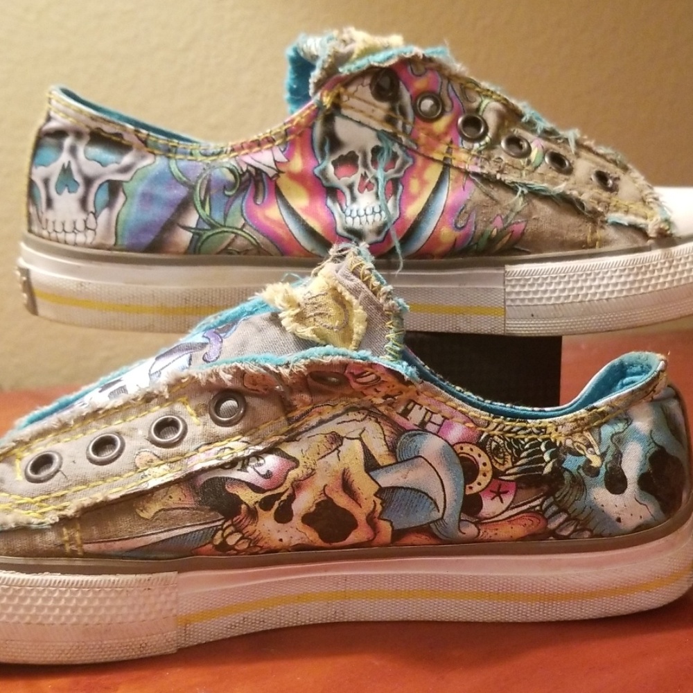 Ed Hardy True Love low rise slip on sneakers